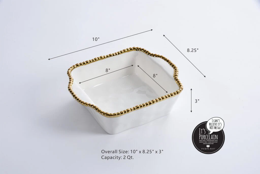 Pampa Bay 8x8 Square Baking Dish, Beaded - Image 2