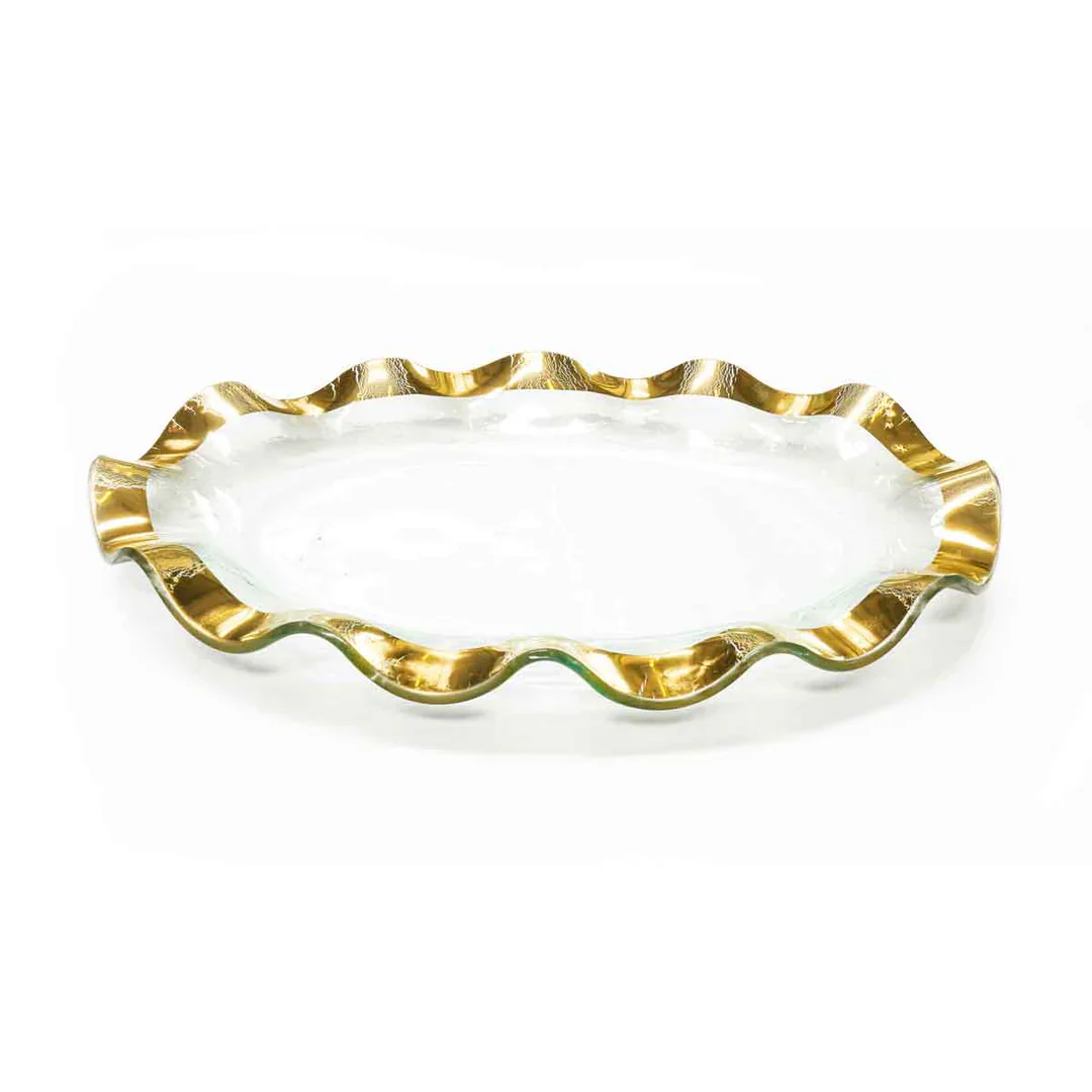 Annie Glass 15" Ruffle Platter