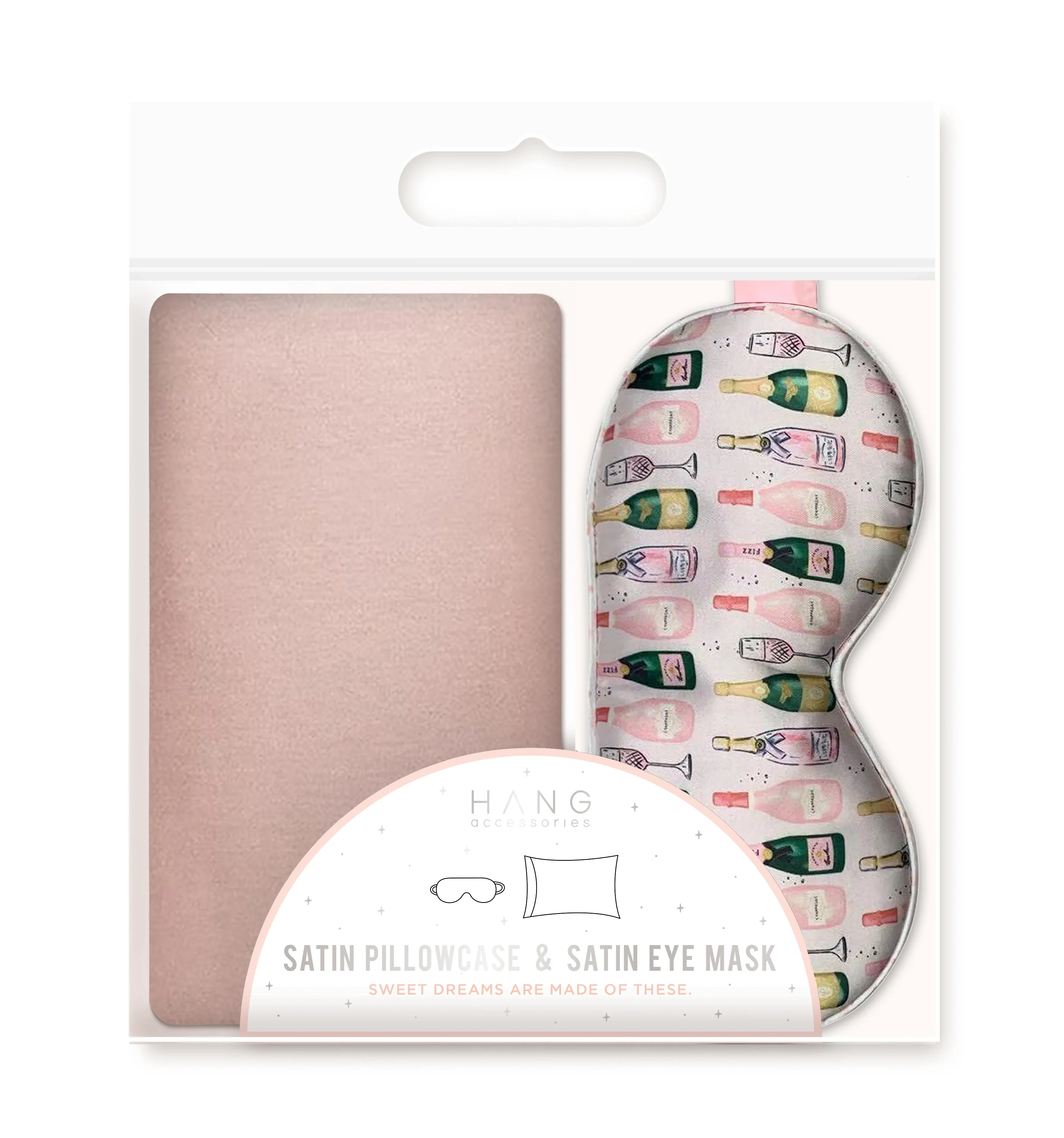 Blush Pillowcase + Champagne Eye Mask Set - Image 2
