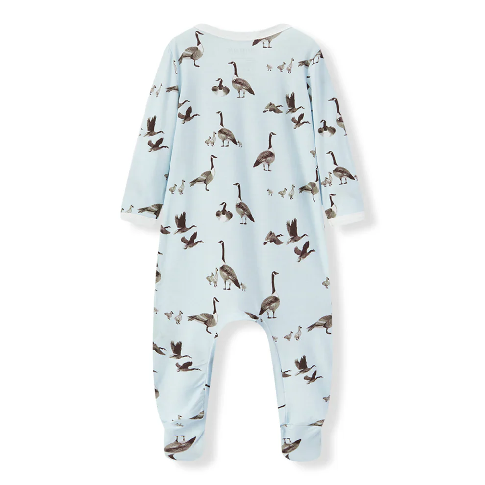 Milkbarn Zipper Footed Romper Goose - Image 2