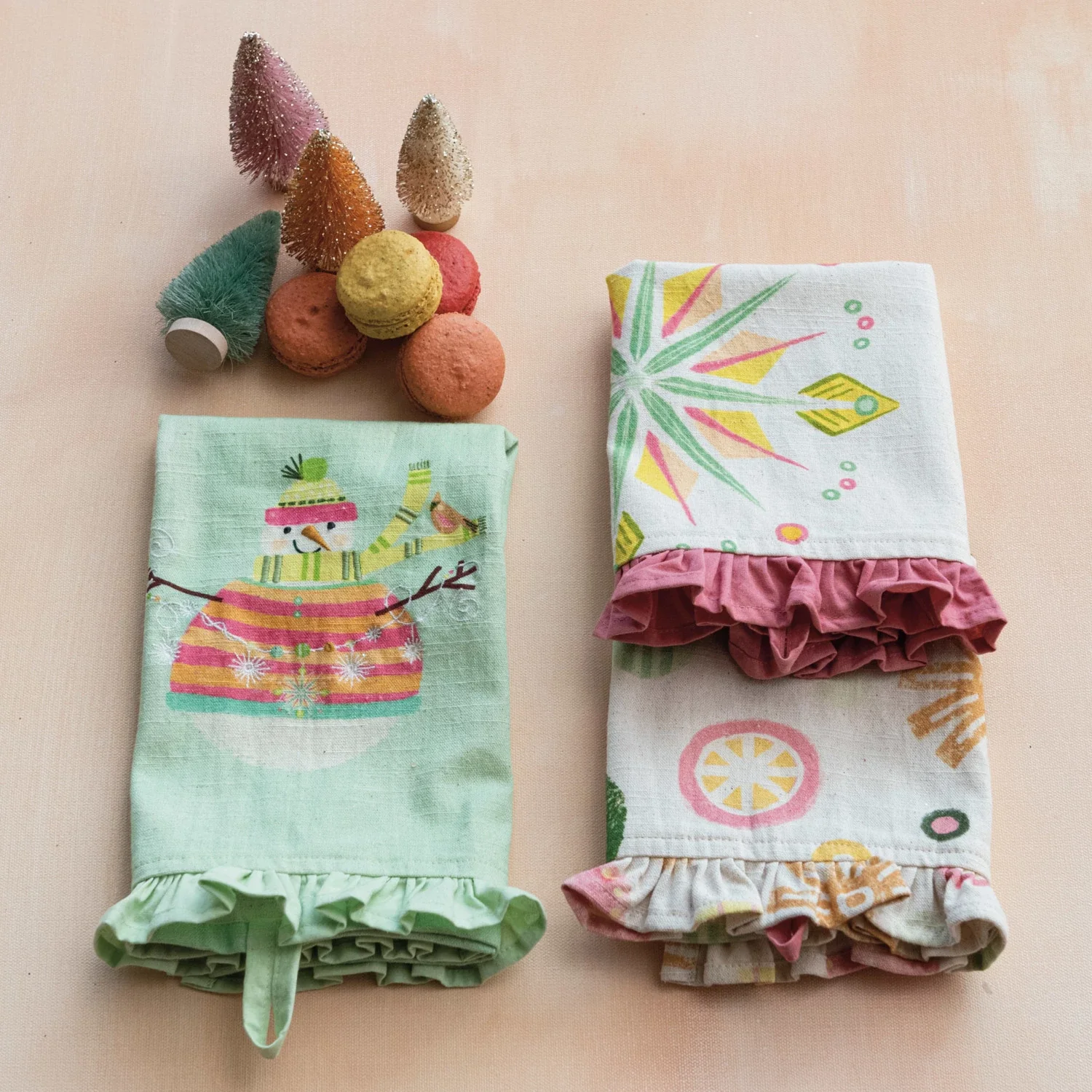 Mint Snowman Tea Towel