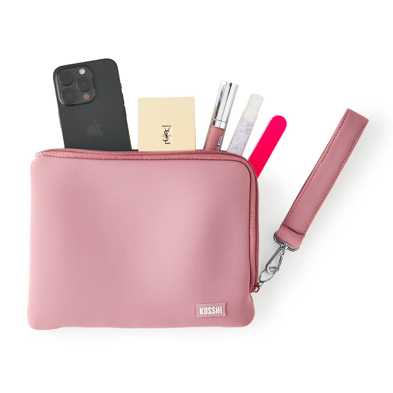 Neoprene Wristlet Mauve with Stone Interior - Image 2
