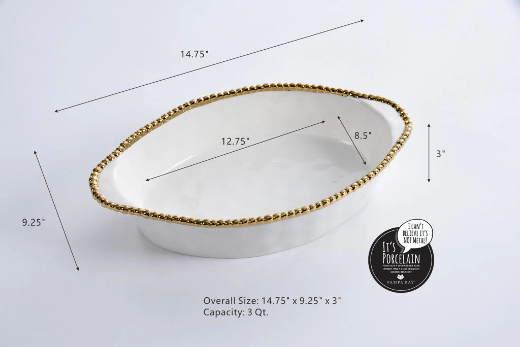 Pampa Bay Oval Baking Dish Beaded - Image 2