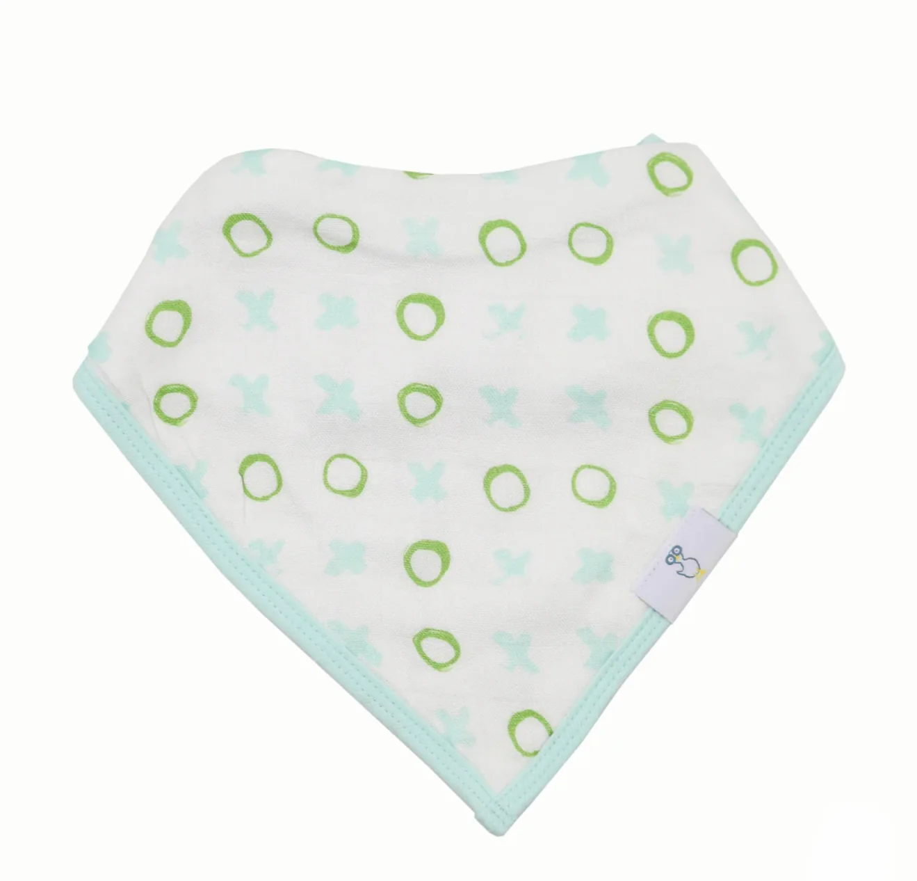 Peas and XO Mint 2 Pack Muslin/Terry Cloth Bib Set - Image 3