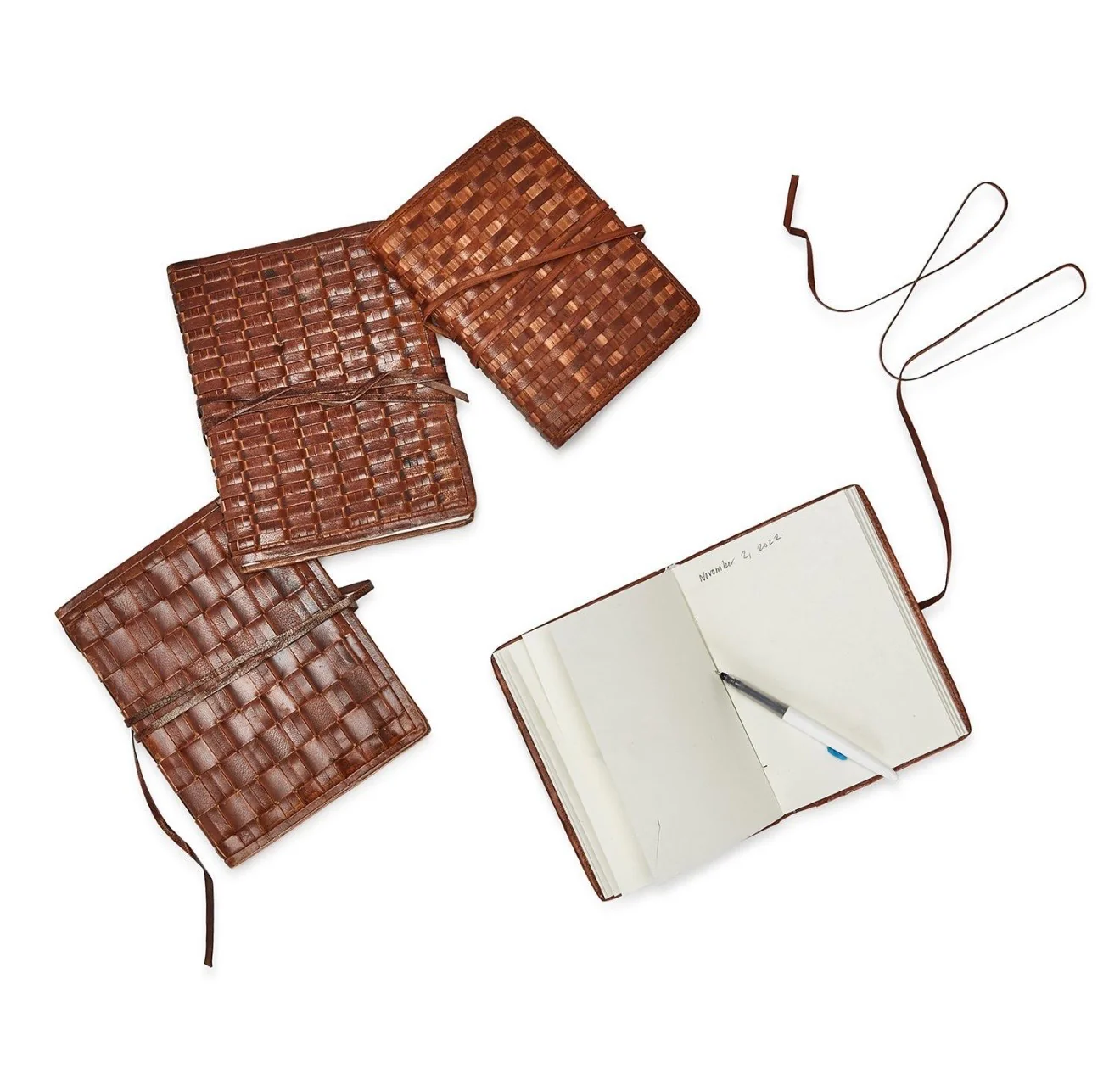 Woven Leather Journal, 2 Sizes - Image 2